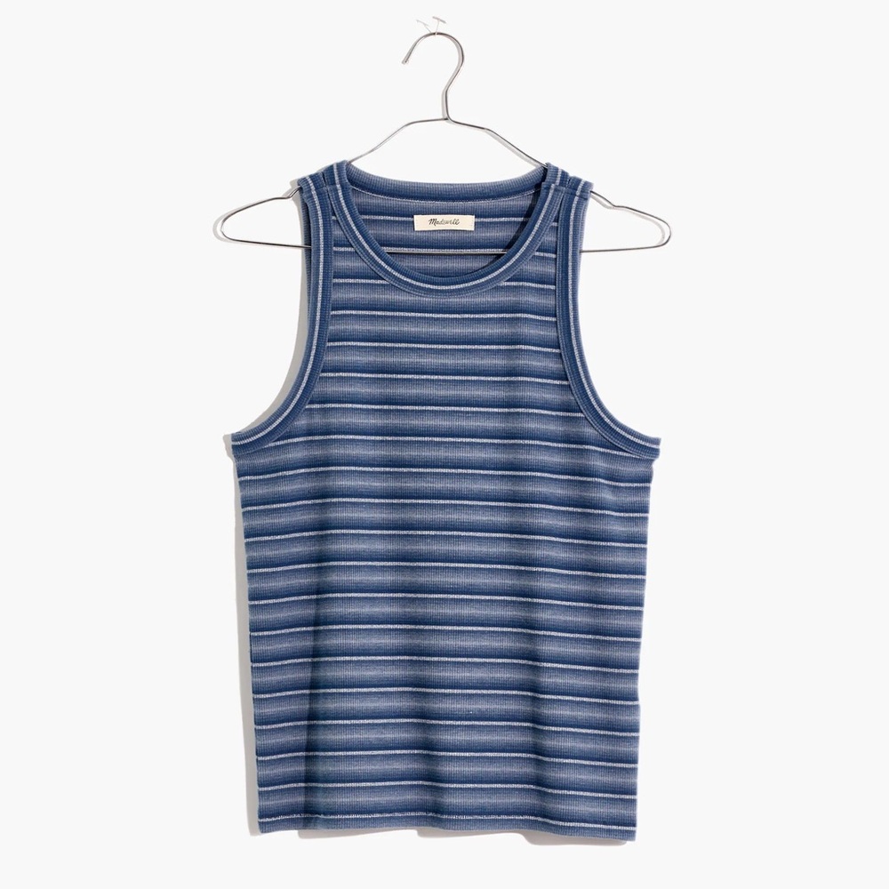Madewell Blue Stripe Ribbed Tank Top size S